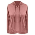 thumbnail image 5 of KHONTS Basic Lightweight Hoodies for Women Pullover Top Comfy Hooded T Shirts Irregular Hem Casual Tees Pink XL, 5 of 5