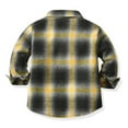 thumbnail image 3 of FUZHIQ Boys Casual Button Down Shirts Toddler Boys Girls Shirt Coat Jacket Plaid Long Sleeve Kids Lapel Button Tops Outwear ,3-6 Months, 3 of 5