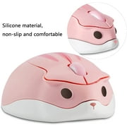 Dpisuuk Wireless Mouse, Cute Hamster Shape Computer Mouse, Silent Mouse 2.4GHz 1200DPI Optical Mouse with USB Receiver, Cordless Mouse for Laptop Computer