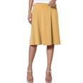 thumbnail image 2 of Joernso Women's Knee Length Skirt Summer Casual High Waisted Flared A-Line Skirt Stretchy Simple Foldover Midi Skirt, 2 of 8