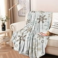 thumbnail image 2 of Light Christmas Snowflake Pattern Round Blanket,Comfortable Soft Flannel Throw Blanket,All Season,Warm Lightweight Blankets for Sofa Bed Couch Living Room Chair 47"x47", 2 of 5