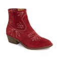 thumbnail image 1 of Lucky Brand Women's Lk-floriniah Ankle Boot Red Suede Westen Cowgirl Booties (8.5, BIKING RED), 1 of 2