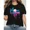 Black, variant on Pink Waterdrop Paddle Paddle Washed Cotton Baseball Mom Printed Round Neck Short Sleeve T-shirt