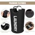 thumbnail image 6 of 90L Large Laundry Basket, Sturdy Freestanding Hamper, Spacious Washing Bin, Collapsible Laundry Bag with Anti-Wrinkle Fabric for Neat Appearance (Black), 6 of 6