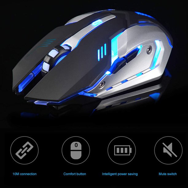 mouse computer corei7-4770GTX660 Blu－ray Computer Mouse, X7 7 Colors Light Silent 6 Buttons Rechargeable