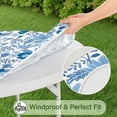thumbnail image 5 of Pioneer Flower Floral Print Pattern Round Fitted Tablecloth with Elastic Edge,Dining Table Cover Waterproof,Outdoor Round Tablecloth for Camping,Dining,Indoor and Outdoor, 5 of 7