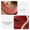thumbnail image 2 of Youkk Portable Lyre Harp 16 String Harp Small Harp Musical Instrument Stable Sound Harp Coffee, 2 of 6