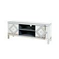 thumbnail image 6 of Modern Mirrored Tv Stand For 65+ Inch Televisions, Silver Console With Open Storage & 2 Compartments, Living Room Tv, 2 Cabinet Console, Element, 6 of 6