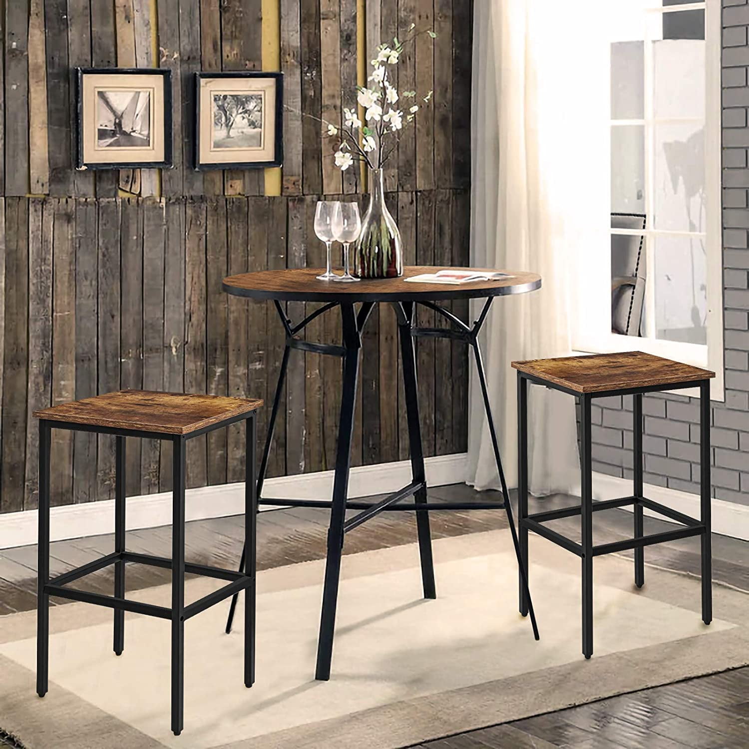 Buy Bar Stools Set of 2 Counter Height Bar Stools, 25.6 inch Backless