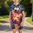thumbnail image 4 of Sentuca Boys Outfit Sets Hooded Short Sleeve Graphic Tees and Shorts Kids Clothes Summer Outfits Size 13-14 Years, 4 of 7