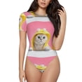 thumbnail image 2 of Picia A Funny Cat Womens One Piece Swimsuits Modest Tummy Control Bathing Suits Lace Up Slimming Swim Suit-Medium, 2 of 9