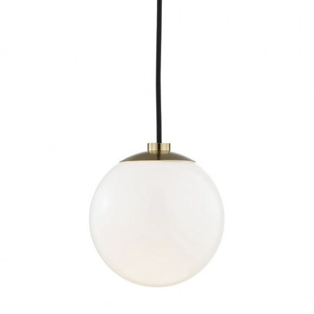 

-One Light Pendant in Style-7 inches Wide By 7.5 inches High-Aged Brass Finish Bailey Street Home 735-Bel-2692785