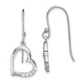 thumbnail image 1 of 925 Sterling Silver Cubic Zirconia Cz Heart Drop Dangle Earrings Love, 1 of 5