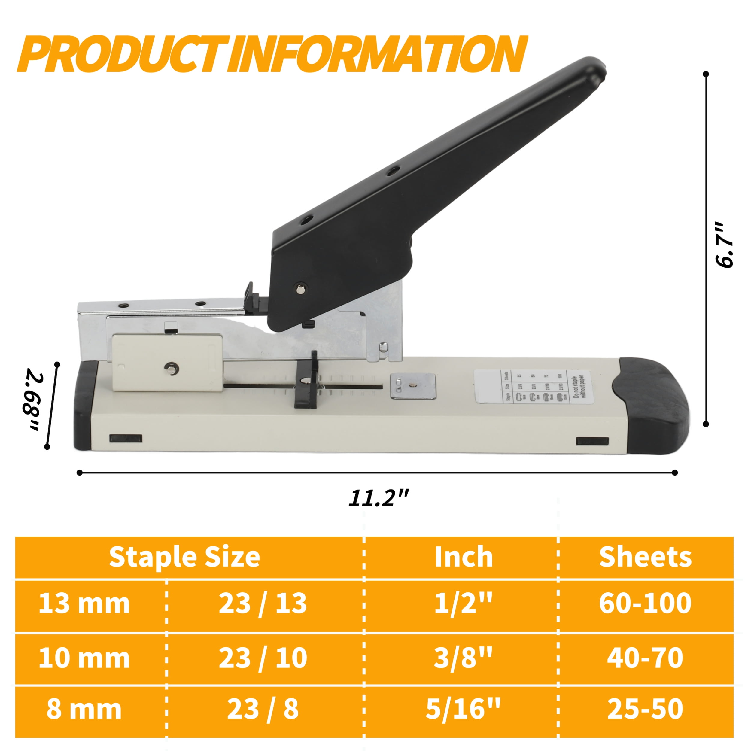 IAJXWI Heavy Duty Stapler, 100-Sheet Capacity, with 1000pcs Staples (23/13) for Office Home Use Paper Business