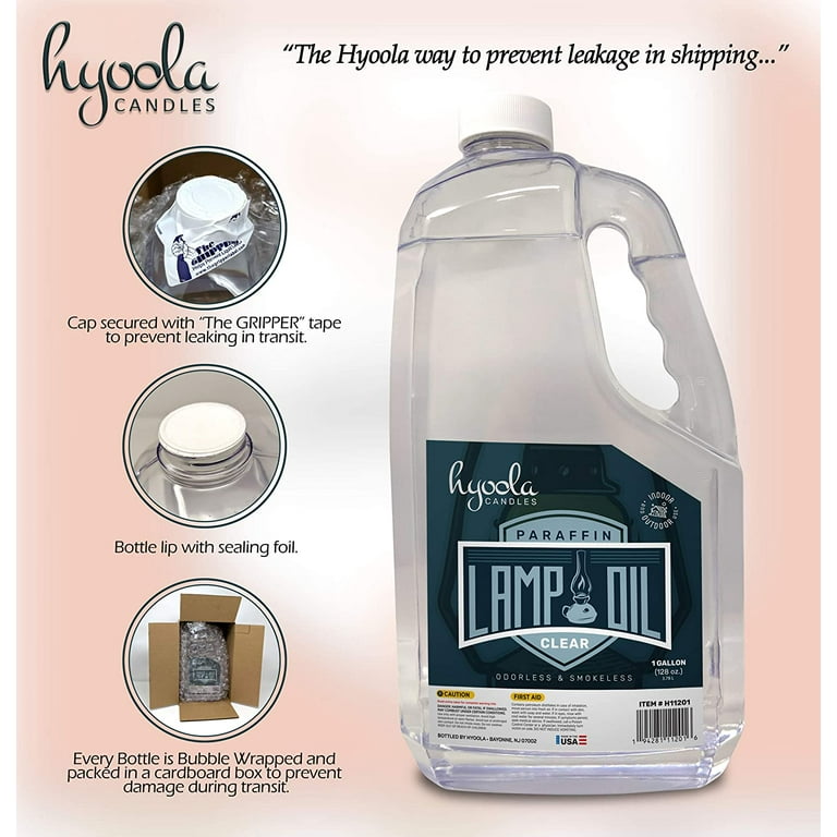 Hyoola, 1 Gallon Smokeless, Odorless Liquid Paraffin Lamp Oil - Clear 