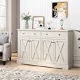 thumbnail image 2 of White finish - Unique X - shaped door style - Entryway console - Add vintage charm, 2 of 5