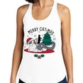 thumbnail image 2 of Merry Catmas Tank Top Fitted Racerback Women's 2X-Large Heather Grey, 2 of 5