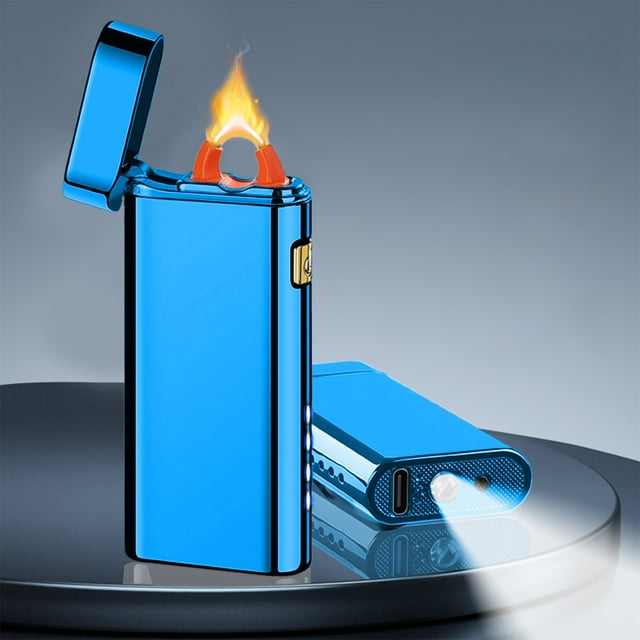 Technology Alloy Body LED Power Display High Power Lightweight and Portable Can Be Illuminated Windproof USB Charging Lighter