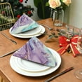 thumbnail image 3 of Coolnut Set of 6 Blue Purple Marble Satin Napkin Square 20 Inches Table Napkins Soft Smooth Decorative Napkins for Wedding Banquet Party Decoration, 3 of 6
