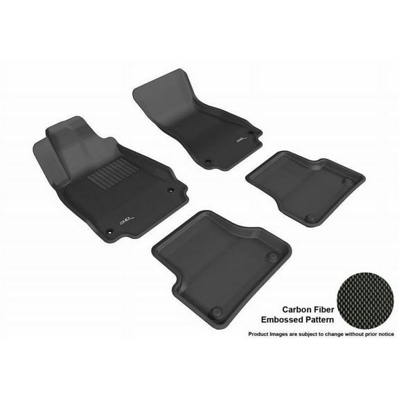 3D MAXpider 2012-2018 Fits Audi A6 A7 2013-2018 S6 S7 RS7 Fit Sedan Only Kagu 1st Row 2nd Row Black Carbon Fiber Embossed Pattern Floor Mat L1AD02201509