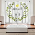 thumbnail image 2 of Ambesonne Queen Kitchen Curtains, Green Wreath Words Crown, 55"x45", Grey Apple Green, 2 of 3