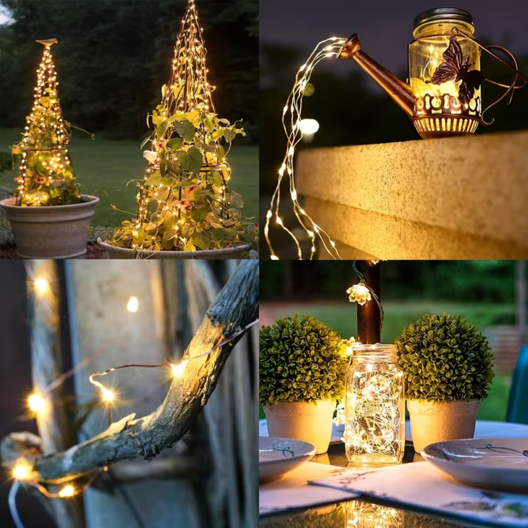 4 Packs Warm Colored Solar Fairy Lights, Each Pack Contains 110 Led Solar String Lights, Ip65 Waterproof Copper Wire, 8 Modes Of Solar Fairy Lights, For Garden, Courtyard, Tree, Wedding, Christmas