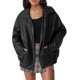 thumbnail image 3 of Women's Oversized Jackets, Leather Faux Motorcycle Plus Size Y2K Moto Biker Coat, 3 of 5