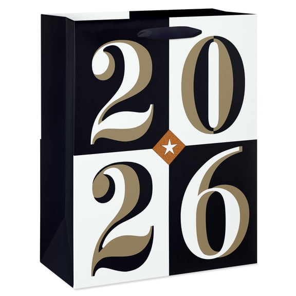 American Greetings 12.75 in. Large Graduation Gift Bag, 2026 Block (1 Bag)