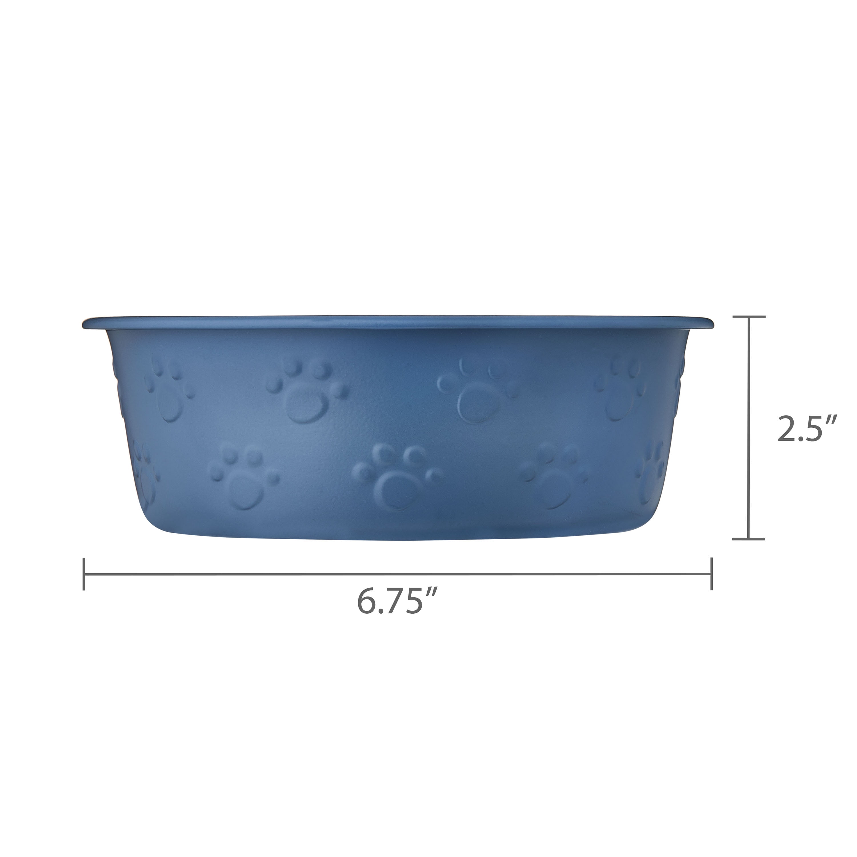 Vibrant Life Medium Stainless Steel Embossed Dog Bowl, Blue Paws