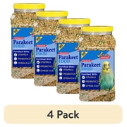 (4 pack) 3-D Pet Products Premium Parakeet Bird Food, with Probiotics, 5 lb. Jar, for Daily Feeding