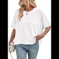 thumbnail image 2 of Camisetas de Verano 2025 para Mujer, Camisetas Lisas, Camisetas Holgadas de Gran Tamaño, Camisetas Básicas Blancas Talla S, 2 of 6