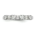 thumbnail image 4 of 14K White Gold Ring Band Wedding Diamond Round Baguette, Size 9, 4 of 6