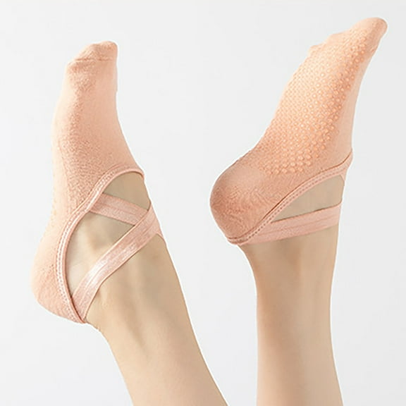 No Show Socks Womens Ultra Low Cut Nylon Thin Socks for Flat Invisible Non Slip Liner Footies Solid Color Socks with Elastic Straps Antiskid Yoga Sock