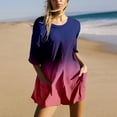 thumbnail image 4 of YDLCAFD Women Gradient Print Short Sleeve Jumpsuit Short Loose Backless Jumpsuits Rompers M, 4 of 7