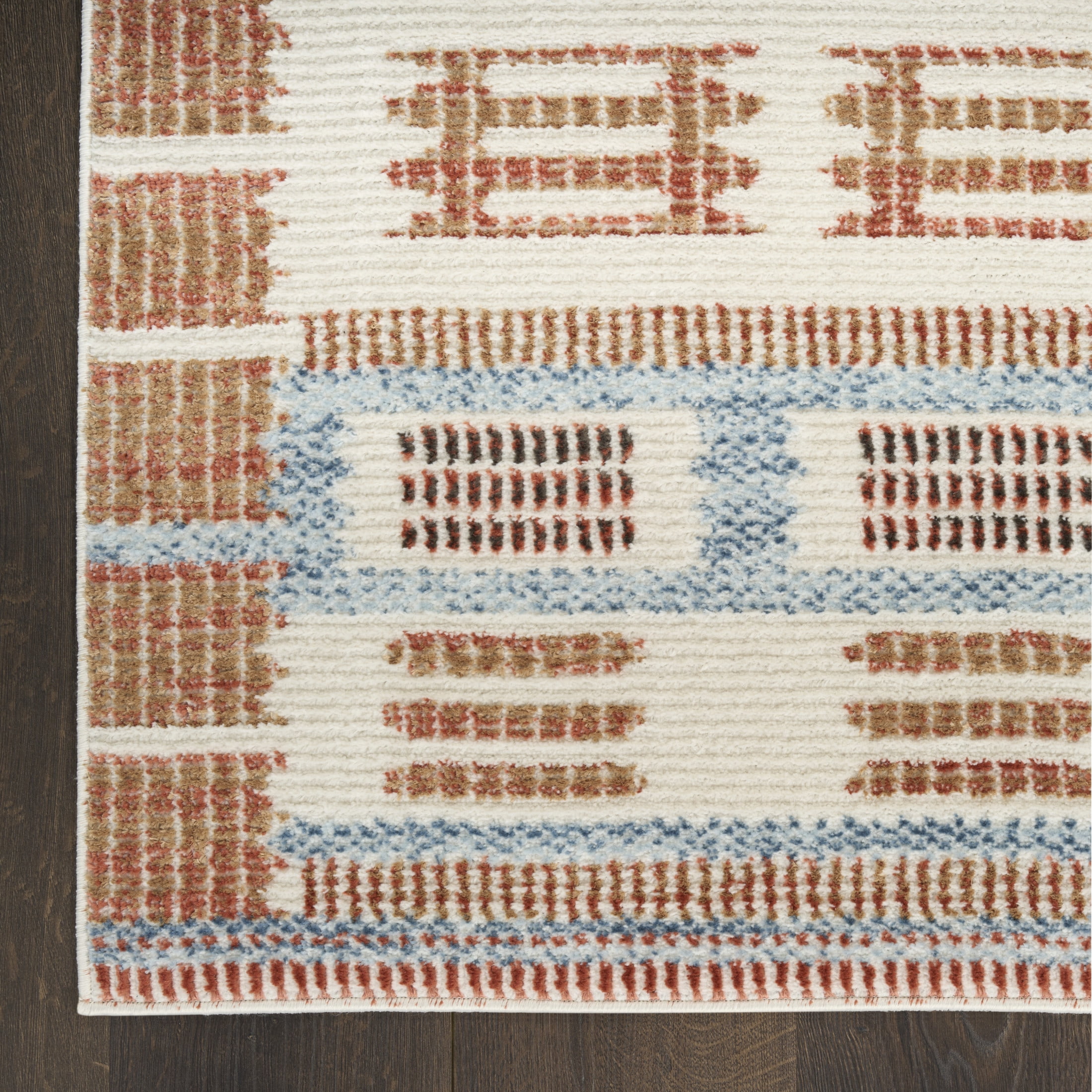 Nourison Nordic 2'2" x 7'6 Ivory Rust Modern Indoor Rug