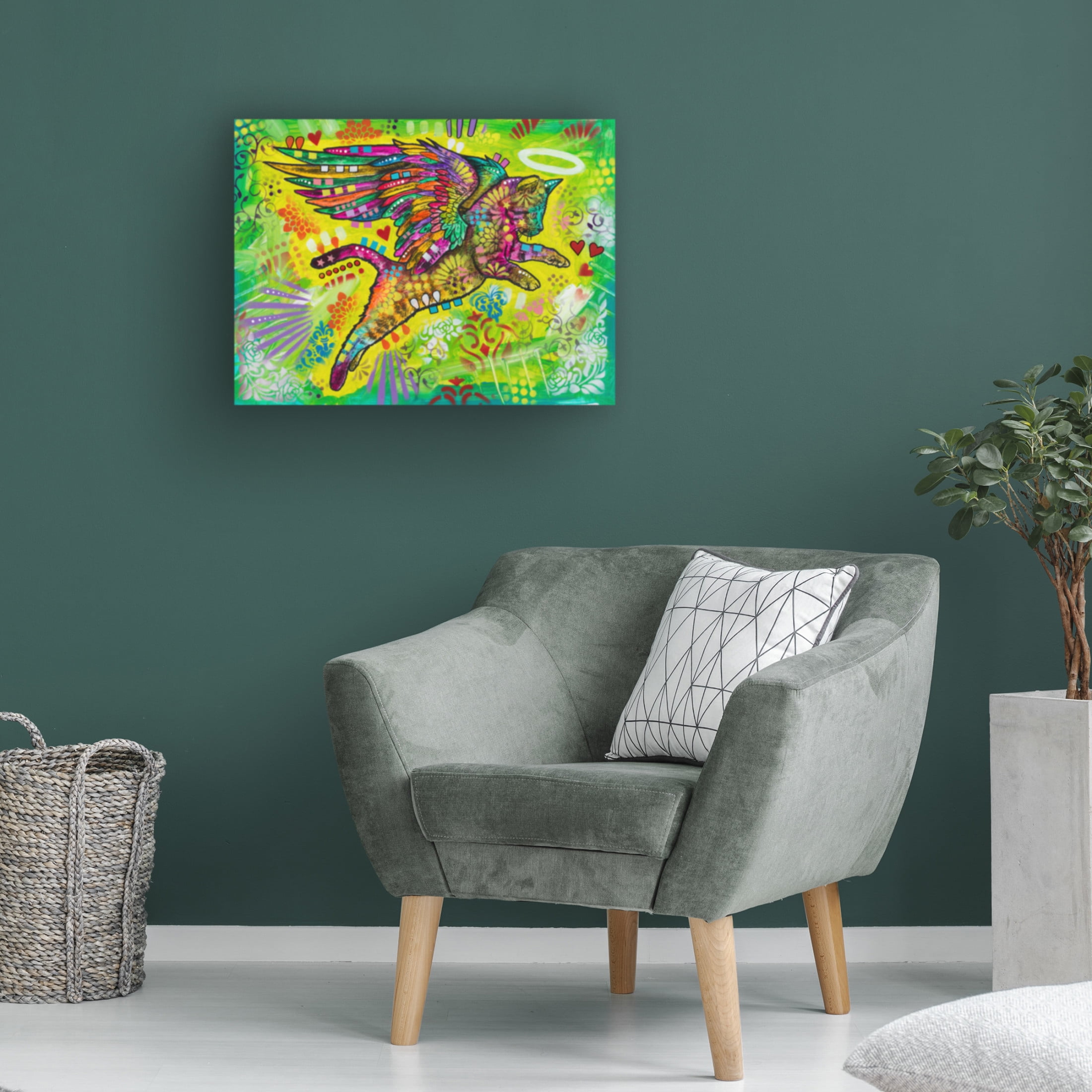 Canvas Wall Art - Dean Russo- Exclusive 'Cupid Kitty' Wall Art for Living Room, Bedroom, or Office Décor by Trademark Fine Art - 24 x 18 Inches