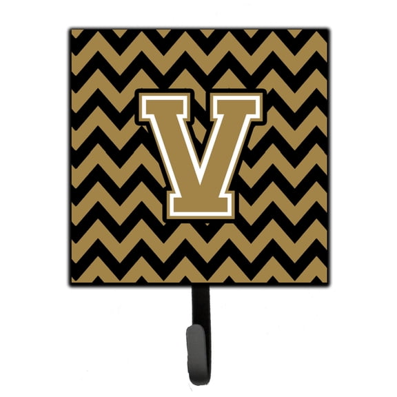 Carolines Treasures CJ1050-SH4-Parent Letter Chevron Black and Gold Leash or Key Holder CJ1050 multicolor