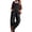 Black, variant on Womens Denim Overalls Loose Fit Barrel Leg Adjustable Strap Hip Hop Jean Jumpsuits
