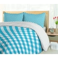 thumbnail image 5 of Ambesonne Checkered Duvet Cover Sets, Aqua Stripes Diagonal, 2-King, Aqua White, 5 of 7