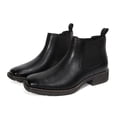 thumbnail image 2 of Dazzher Mens Square Toe Chelsea Boots Slip On Ankle Boots Comfortable Easy On Off Casual Business Shoes, 2 of 7