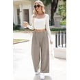 thumbnail image 7 of SHEWIN Women's Wide Leg Pants Elastic High Waisted Casual Palazzo Straight Trousers Pants with Pockets Spring Summer, 7 of 7