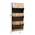 thumbnail image 3 of Mind Reader 3-Tier Wall-Mounted File Organizer, Wood and Metal Vertical Rack for Mail, Magazines, and Documents, Black, 3 of 8