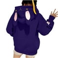 thumbnail image 4 of Pntutb Moda Mujer Casual Encantador Color Sólido Camiseta de Manga Larga Blusa Con Capucha de Conejo Tops Liquidación Pntutb Pntutb-4566, 4 of 9