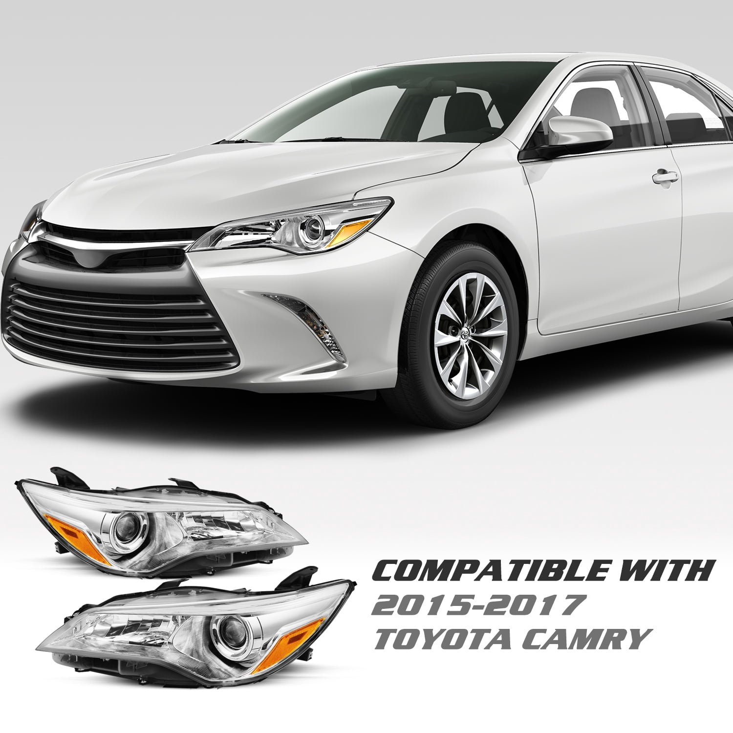 For 2015 2016 2017 Toyota Camry Projector Headlights Assembly Pair