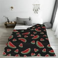 thumbnail image 5 of Honeii Watermelon Print Fleece Blanket - Throw Blanket for Bed, Sofa, Couch, Camping, and Travel , Microplush Ultra Soft Warm Blanket-50"x40", 5 of 7