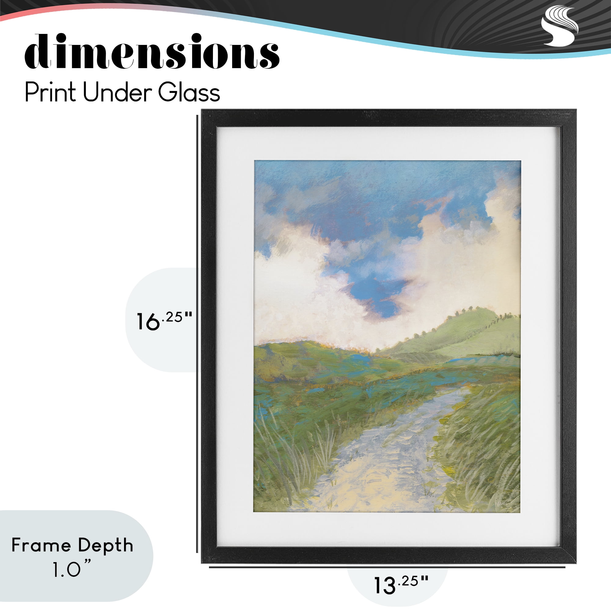Stupell Industries Windy Path Impression Black Framed Print Under Glass, design by Dan Meneely