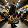 thumbnail image 4 of Beforeyayn Quilted Embroidery Duffle Bag For Women, Large travel tote bag with cute nature prints shoulder bag for weekend trip, for ladies, suitable for work and yoga,, 4 of 6