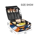 thumbnail image 3 of FORMRS Travel Makeup Bag Large Capacity Train Case Cosmetic Organizer with Adjustable Dividers, Orange Abstract Wavy, 3 of 8