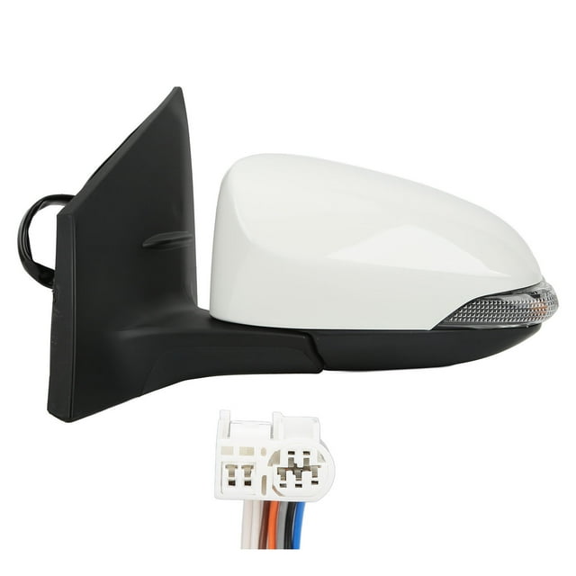 Super White Power Heated Side Mirror With Turn Signal Replacement for Corolla E170 2014‑2019 Left