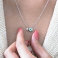 thumbnail image 5 of JeenMata March Birthstone Pendant Two Stones Necklace - in White Gold Plating Over Silver, 5 of 6